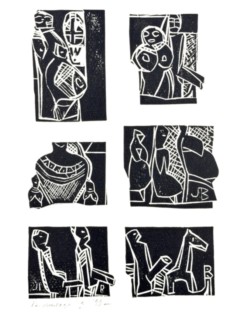 Лобода В. Аркуш ліногравюр: сидячі постаті, 1997 — обкладинка