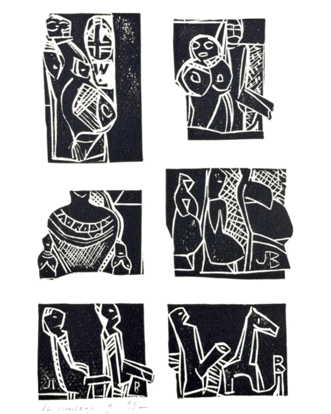 Лобода В. Аркуш ліногравюр: сидячі постаті, 1997 — обкладинка