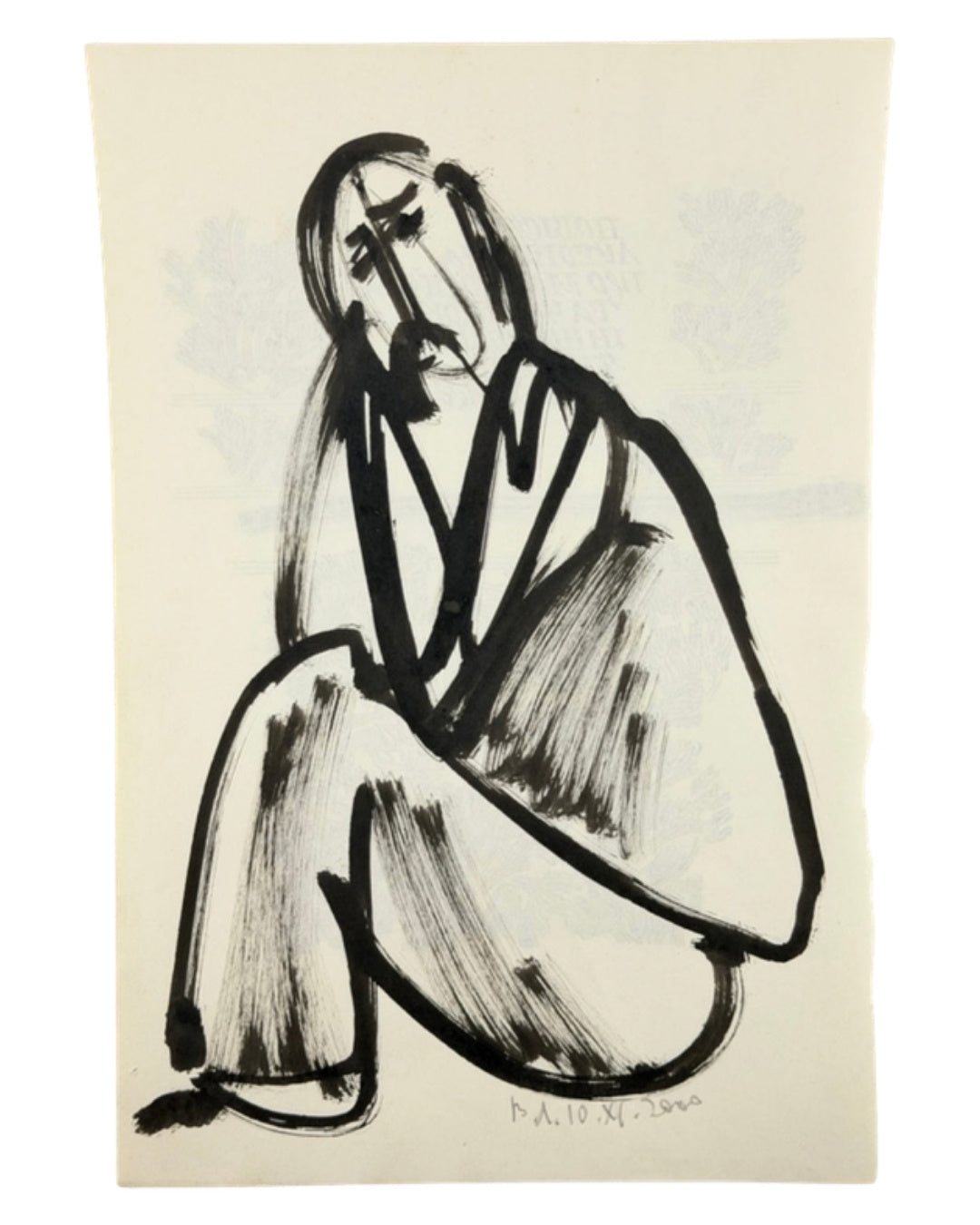 Лобода В. Сидячий чоловік: рисунок тушшю, 2000 — обкладинка