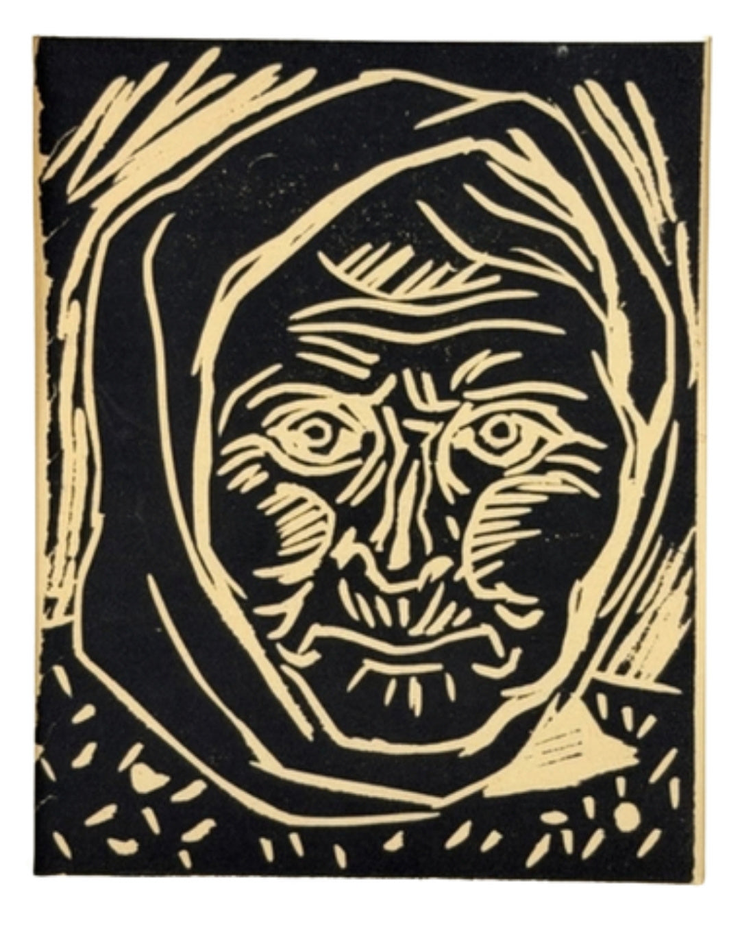 Патик Володимир. Жінка в хустці: ліногравюра, 1960-ті — обкладинка