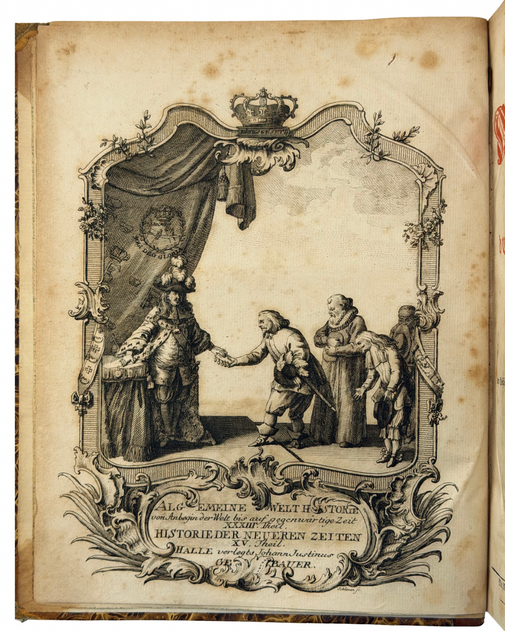 FORTSETZUNG DER ALGEMEINEN WELTHISTORIE DER NEUERN ZEITEN… Funfzehnter und Sechszehnter Theil. Mit einer Vorrede von J. C. Gatterer. Halle: bey Johann Justinus Gebauer, 1770.