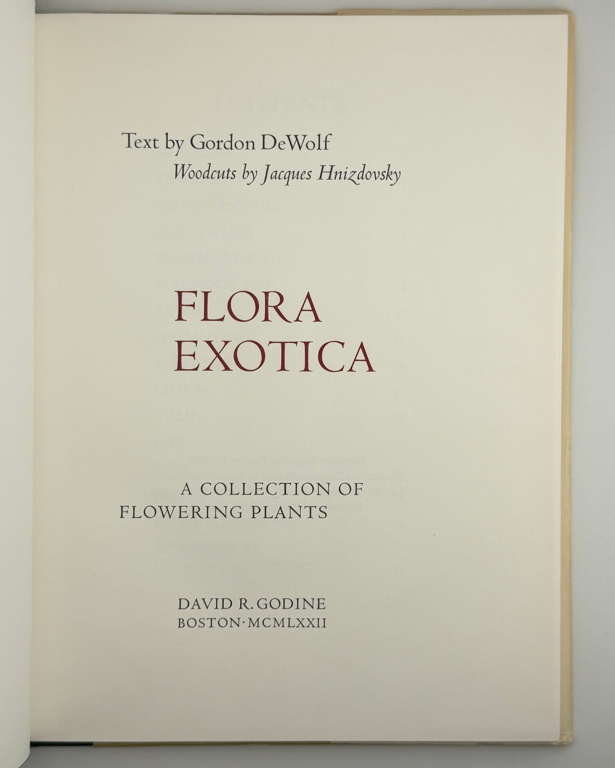ДеВольф Гордон, Гніздовський Яків. Flora Exotica: a Collection of Flowering Plants. Бостон, 1972