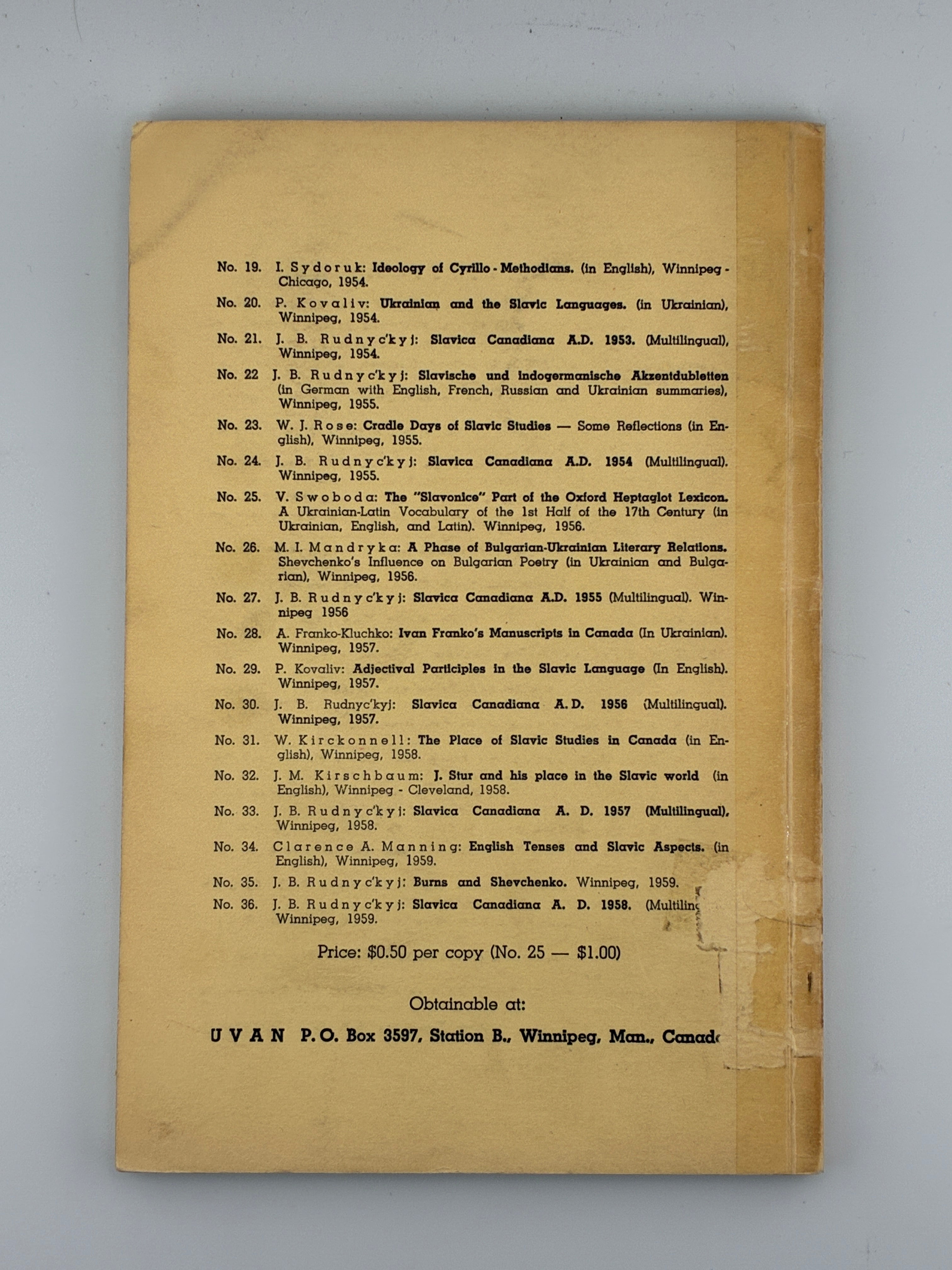 ЧАПЛЕНКО В. ПРОПАЩІ СИЛИ. Вінніпег: Накладом УВАН, 1960.