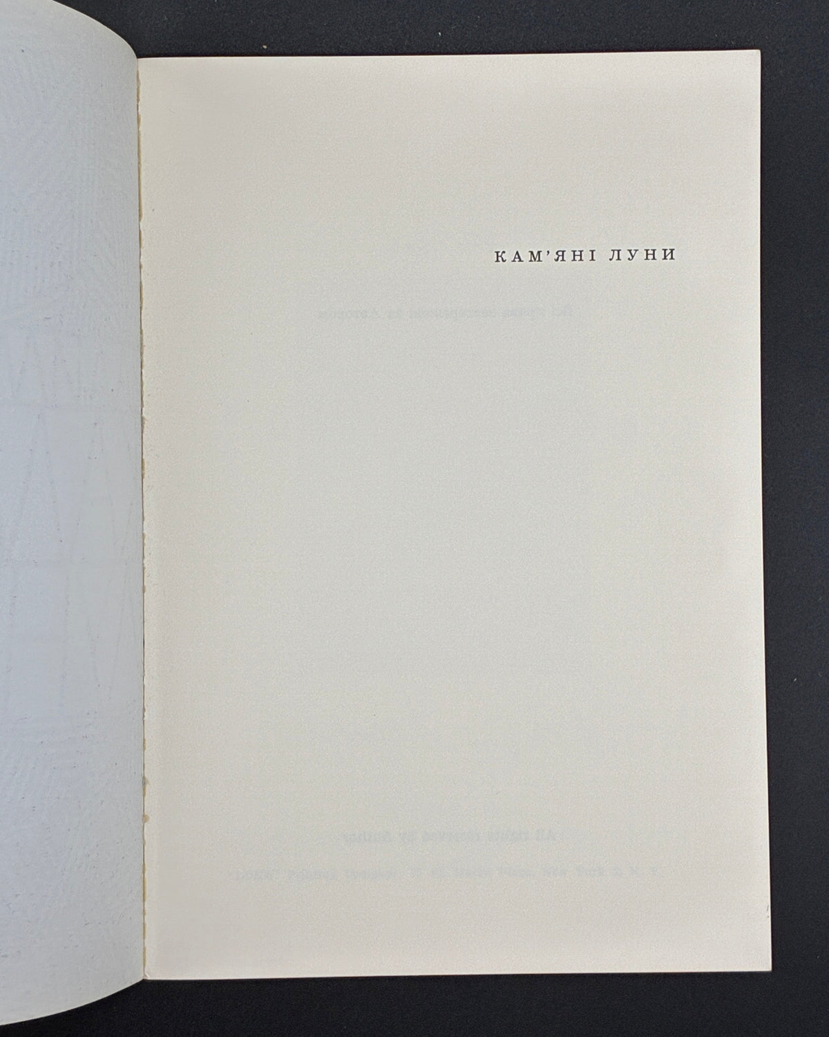 Лесич Вадим. Кам'яні луни: поезії 1960–1964. Нью-Йорк, 1964