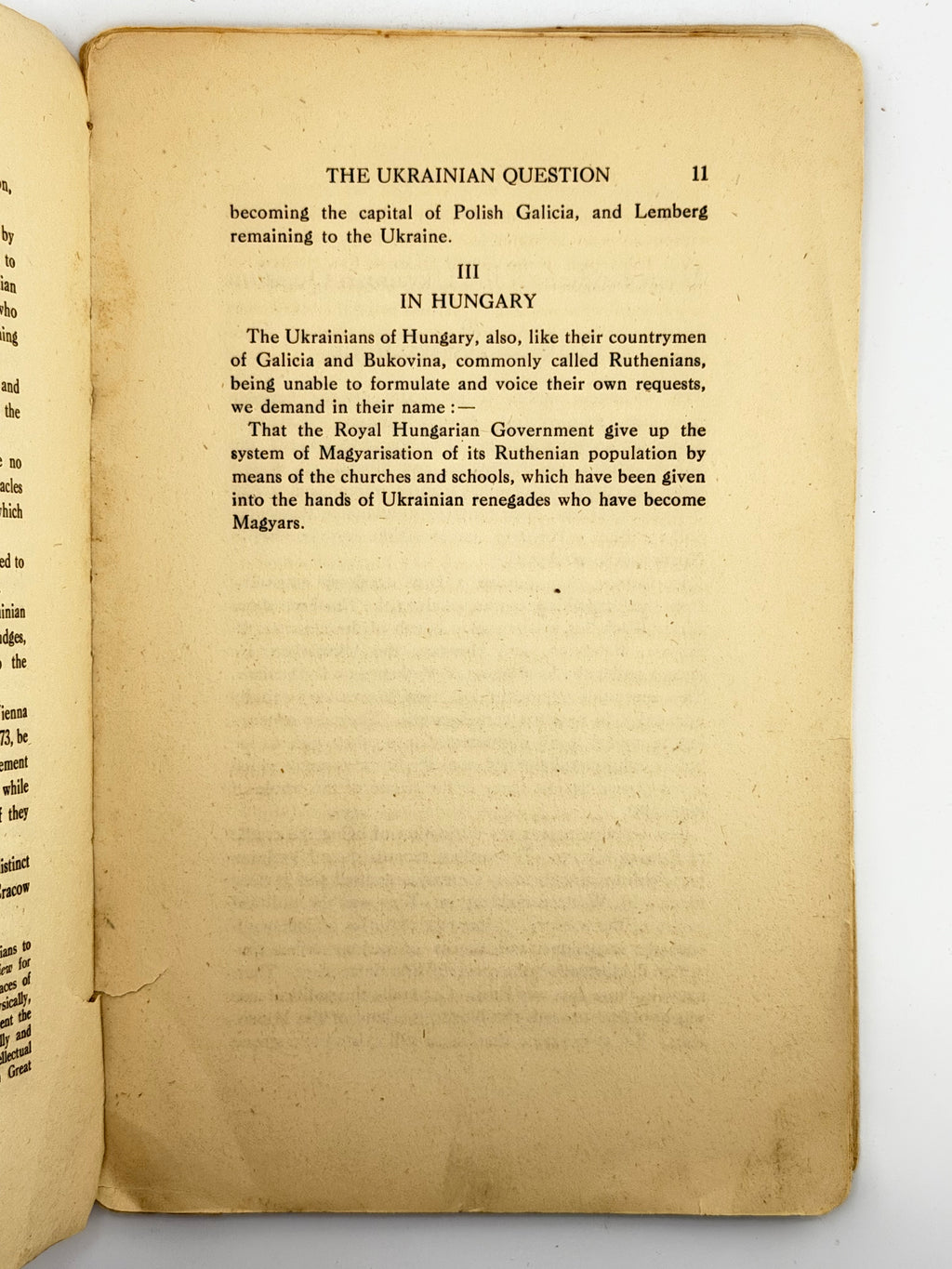 Федорчук Ярослав. Memorandum on the Ukrainian Question in its National Aspect. Лондон, 1914