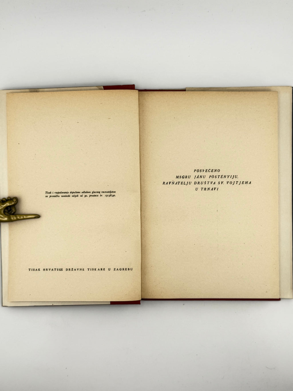 Андрич Йосип. Velika ljubav: roman iz života slovačkih Hrvata. Загреб, 1942 — автограф автора