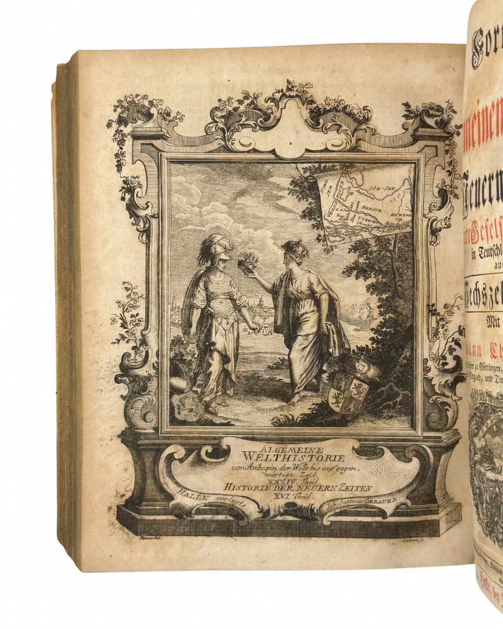 FORTSETZUNG DER ALGEMEINEN WELTHISTORIE DER NEUERN ZEITEN… Funfzehnter und Sechszehnter Theil. Mit einer Vorrede von J. C. Gatterer. Halle: bey Johann Justinus Gebauer, 1770.