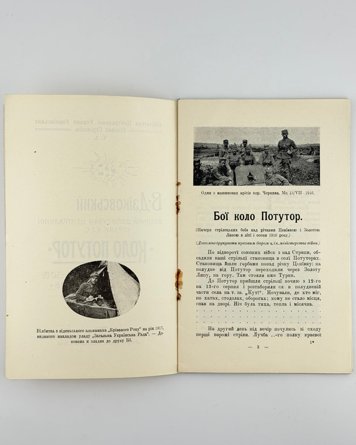 Дзіковський В. Коло Потутор, 13.VIII–30.IX.1916. Відень, 1917