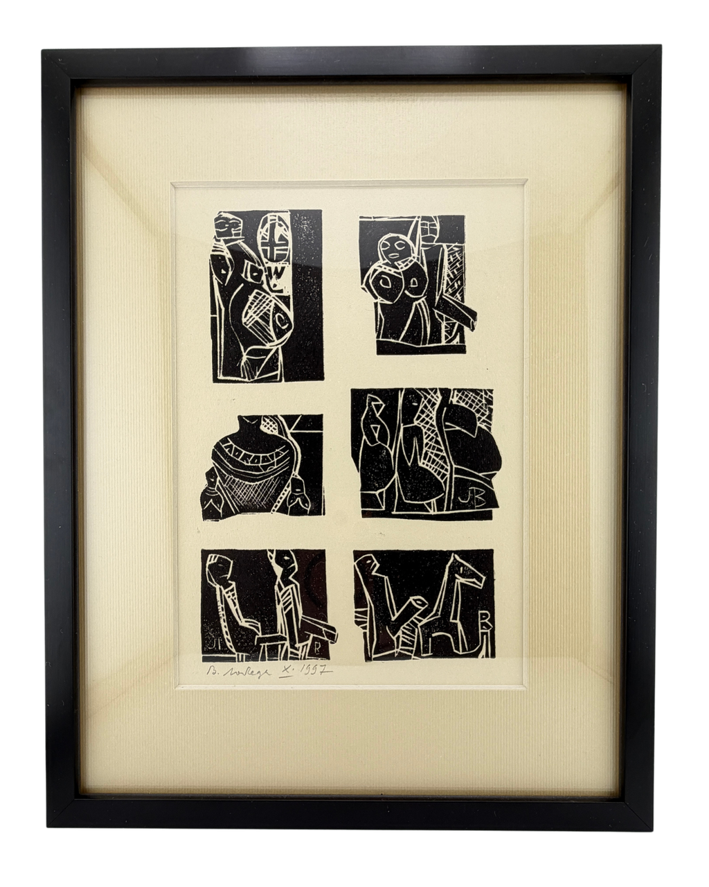 Лобода В. Аркуш ліногравюр: сидячі постаті, 1997