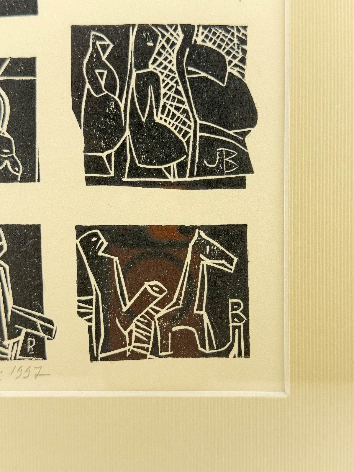 Лобода В. Аркуш ліногравюр: сидячі постаті, 1997