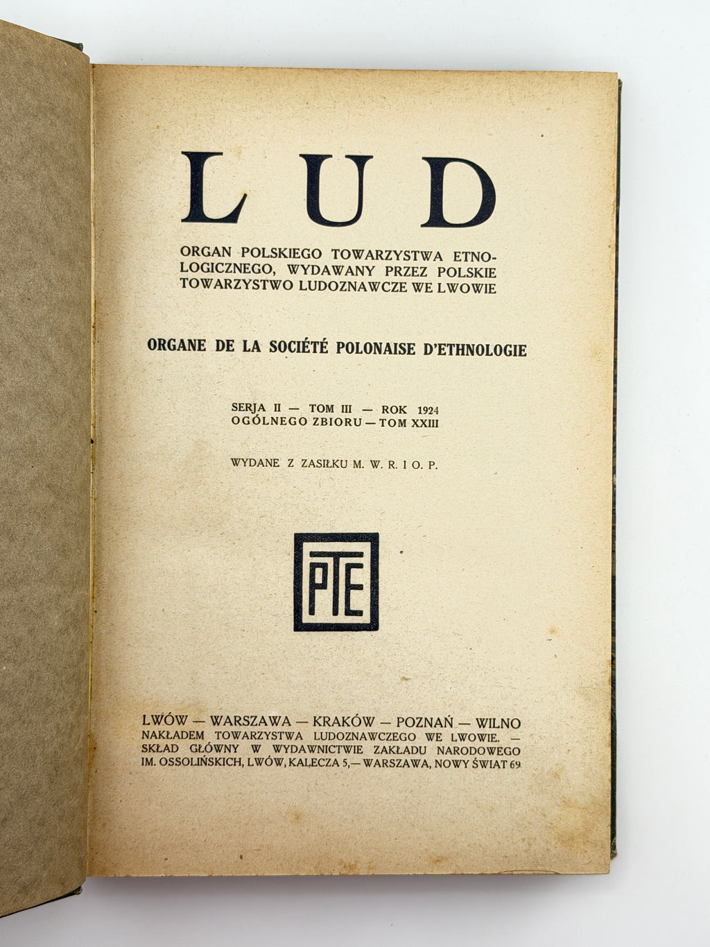 Lud: organ Polskiego Towarzystwa Etnologicznego. Ser. II, t. III–V. Львів, 1924–1926