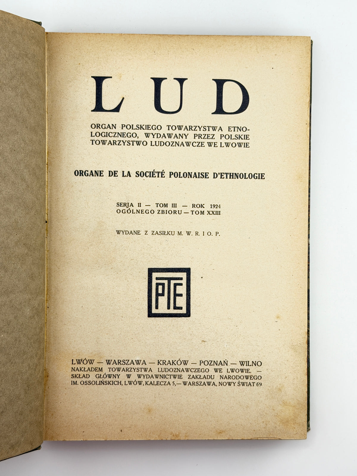 Lud: organ Polskiego Towarzystwa Etnologicznego. Ser. II, t. III–V. Львів, 1924–1926