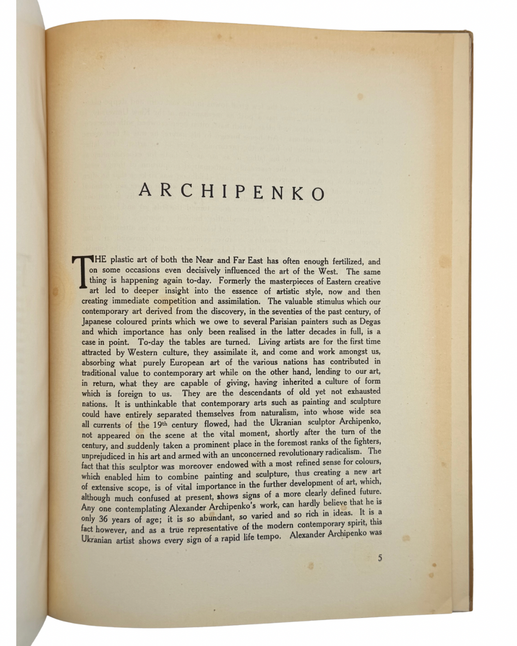 Олександер Архипенко: з портретом художника й 66 світлинами. 1923  Вст. ст. Г. Гільдебрандта. Берлін: «Українське слово»; Друк. Отто Ельснер. [4] с., фронт., 28 с., [26] арк. іл. — 31,1 × 23 × 1 см.